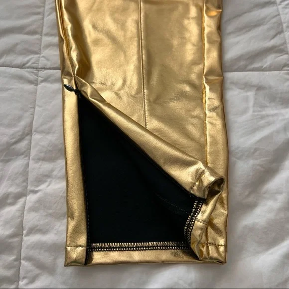 Open Edit Gold Lamé Leggings - Picture 2 of 6
